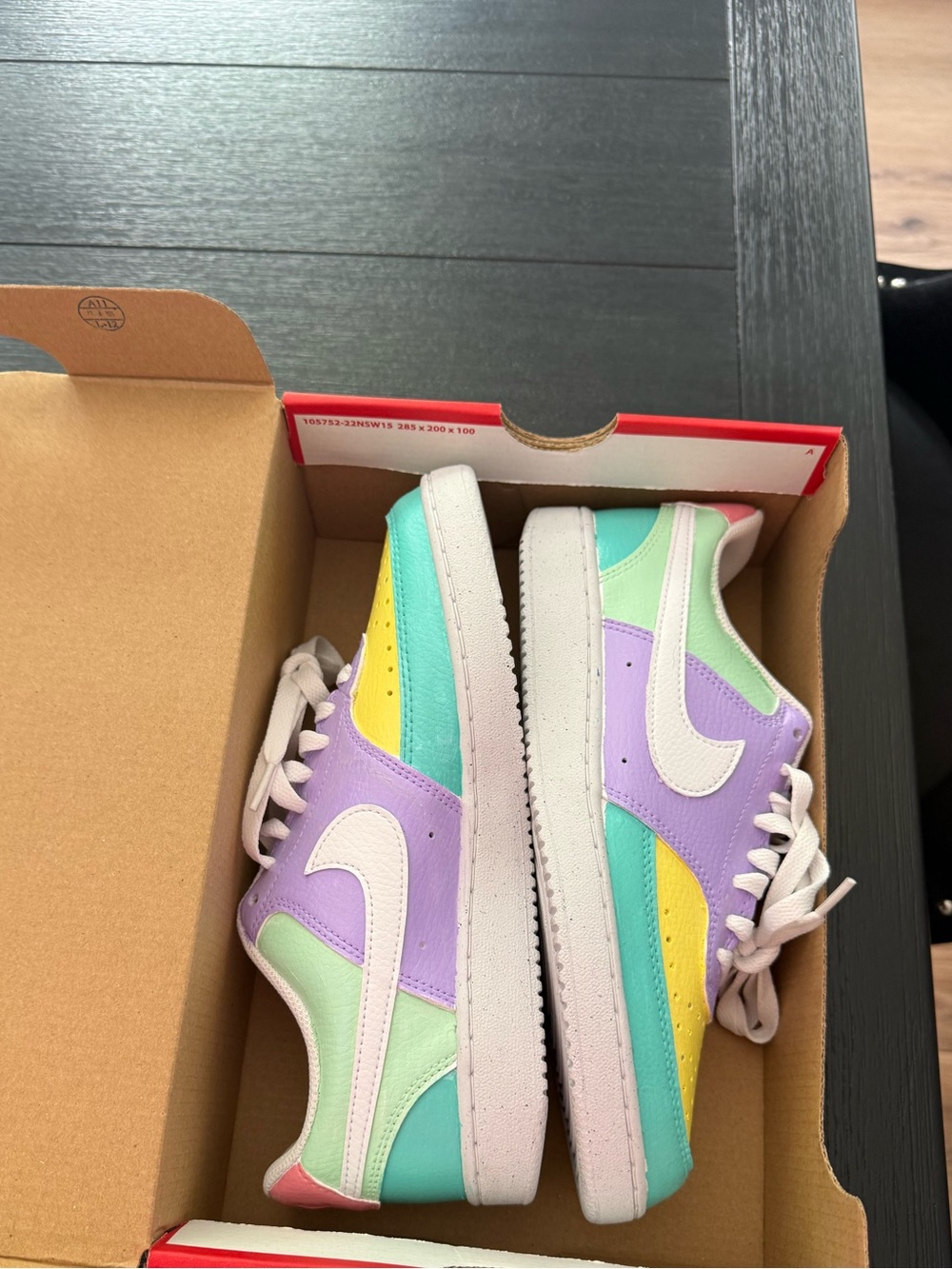 Women’s Nike court vision low shoes - painted